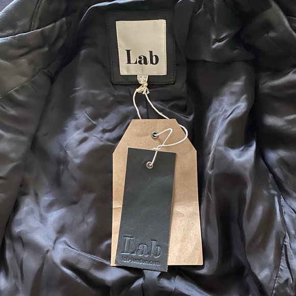 NWT Lab Leather Dropped Shoulder Biker Jacket - Picture 14 of 14